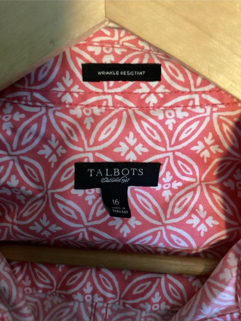 Pink Geometric Button-Down Shirt - Picture 5 of 6
